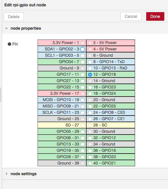 configure rpi gpio node