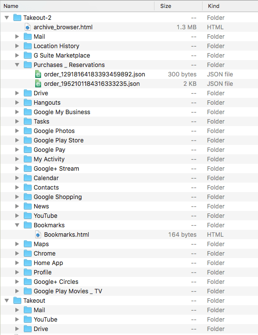 my google takeout data