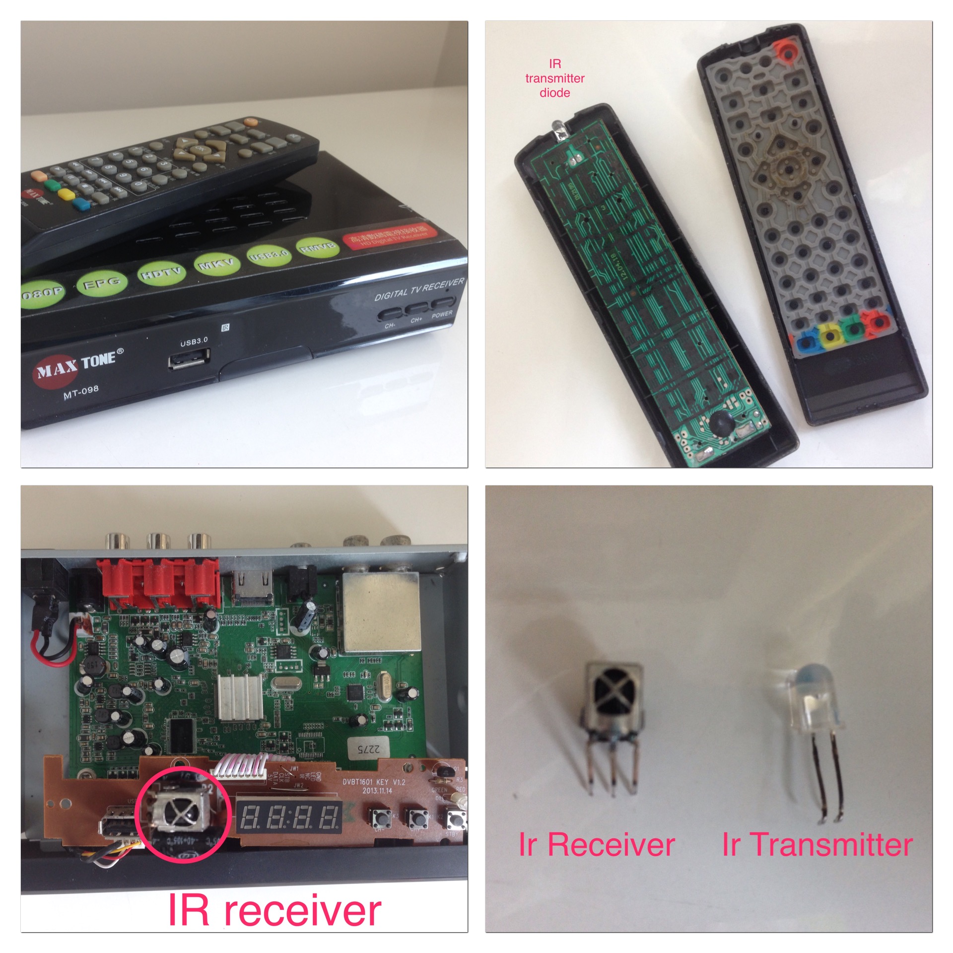 ir diode and receiver from old settop box