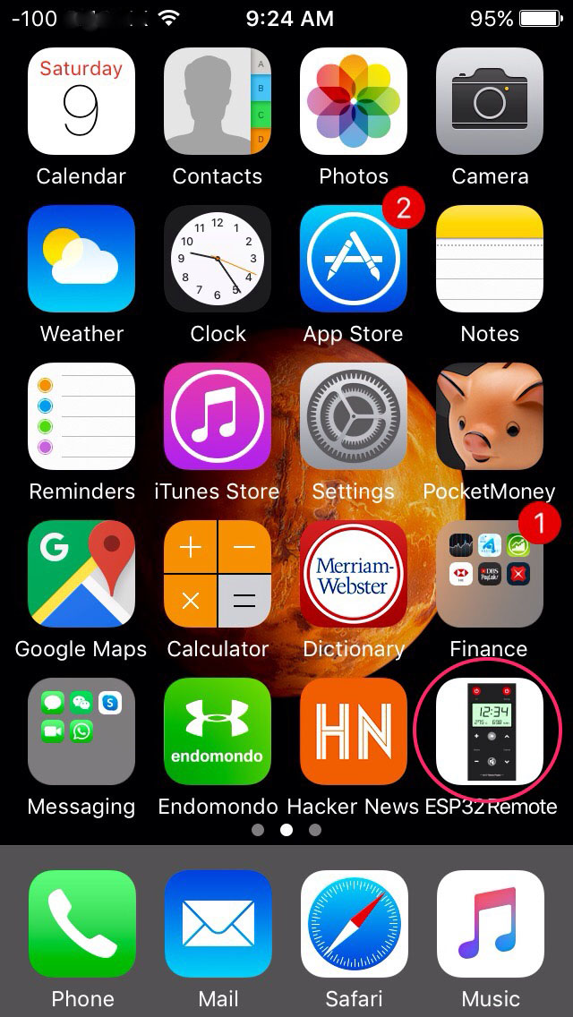save ESP32 IR remote as an iPhone icon