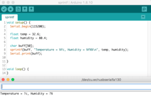 sprint result on arduino IDE