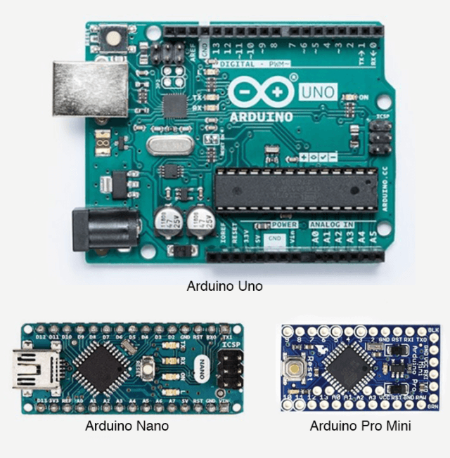Arduino Uno, Nano and Pro Mini based on ATmega328P MCU