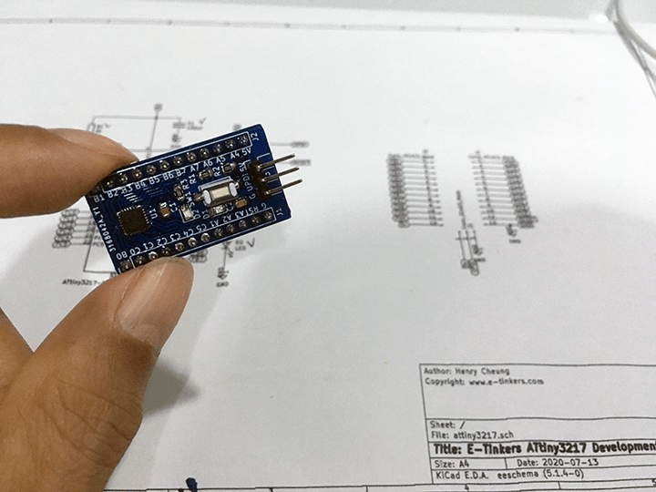 Final product - E-Tinkers ATtiny3217 Arduino Dev Board