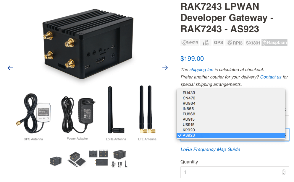 AS920 is not available on RAK Store