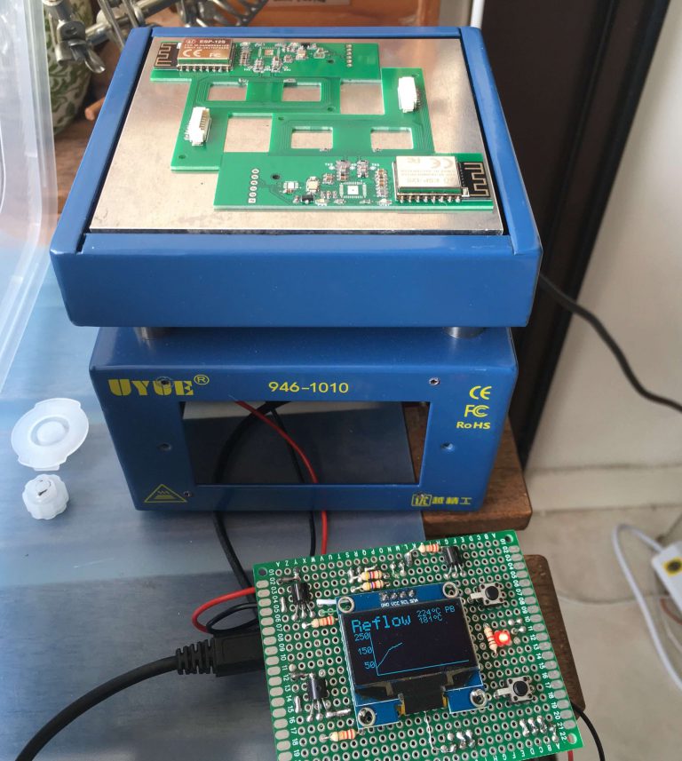 Trying out PCB reflow with the solder reflow hot-plate