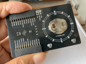 ATtiny3227 Business Card PCB assembled