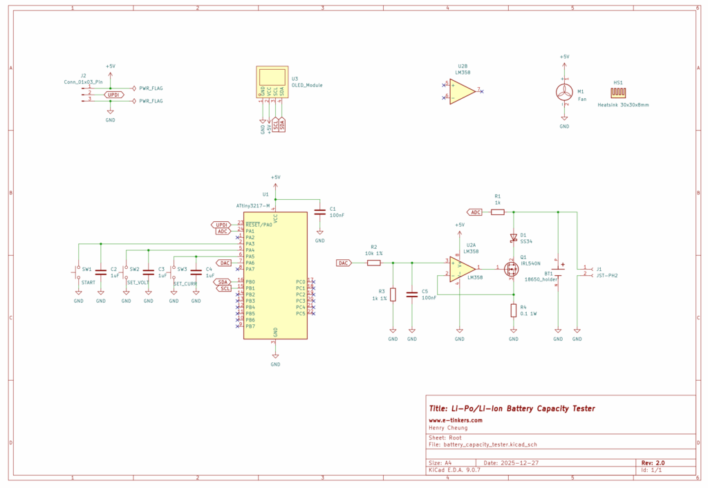 schematic of 18650/Li-Ion/Li-Po battery capacity tester